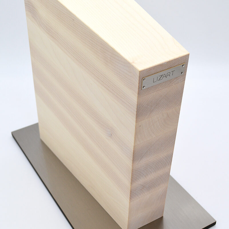 Schuhanzieher Ahorn/Maple mit Edelstahlplatte in silber
