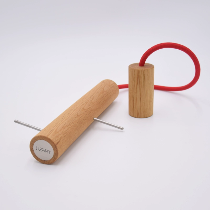 Seilgarderobe Eiche_silber_rot